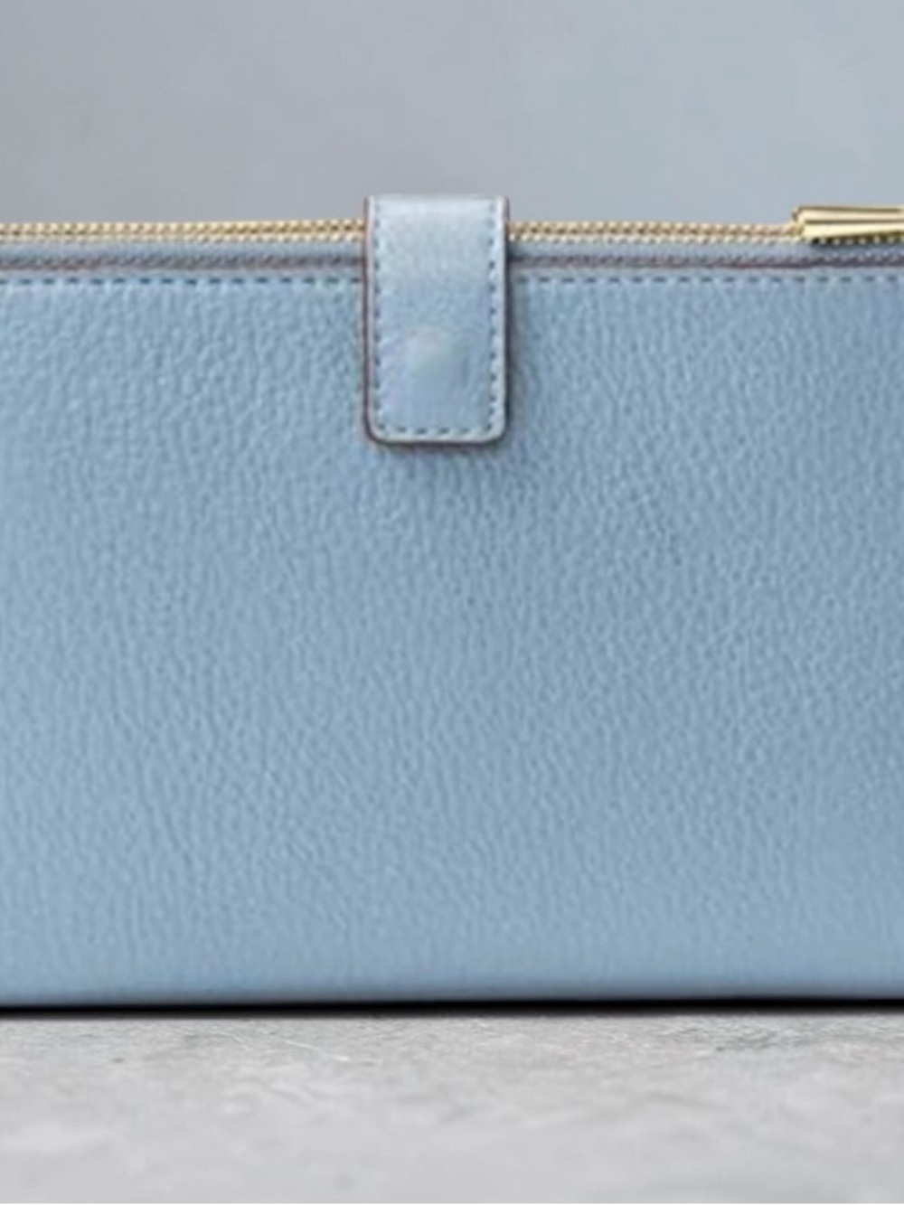 Michael Kors Light Blue Pebbled Leather Wristlet Clutch - Picture 5 of 12